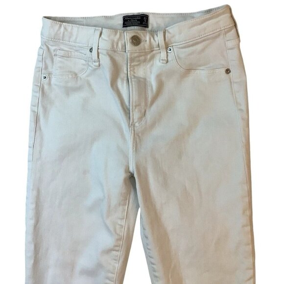 Abercrombie & Fitch Jeans Size 4 R Womens White Simone High Rise Super Skinny - Picture 2 of 10